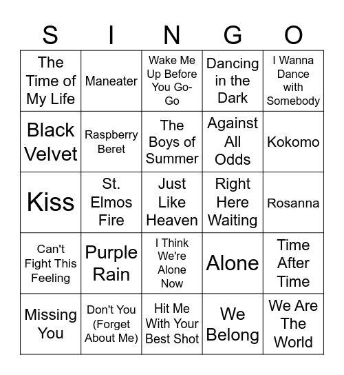 Rosanna and Amy's Birthday Singo Bingo Card