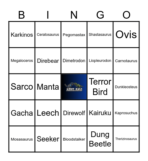 ARKLAND BINGO Card