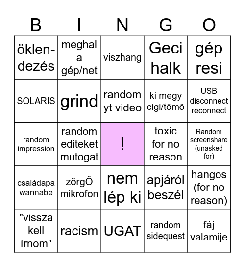 Kristófka Bingo Card