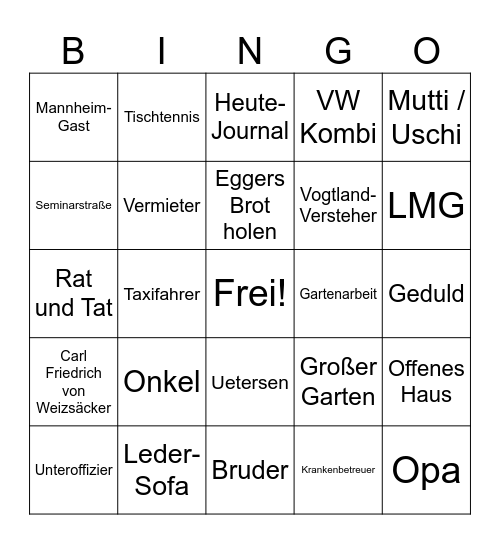Bingo Papi / Norbert 80. Geburtstag Bingo Card