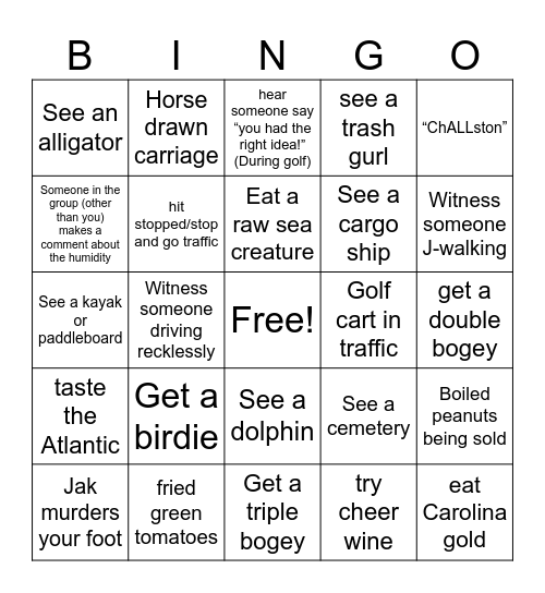 LowLife Bingo Card