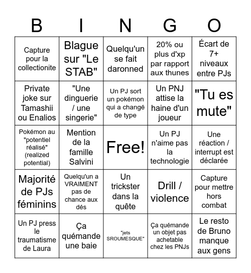 Shelter School bingo Card