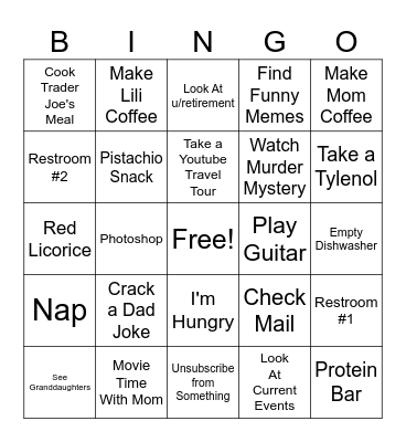Scott's Bingo Card Bingo Card