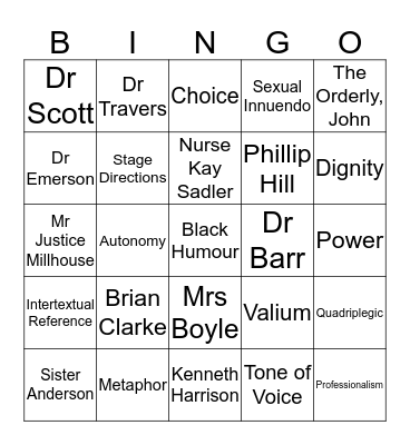 Whose Life Is It Anyway? Bingo Card