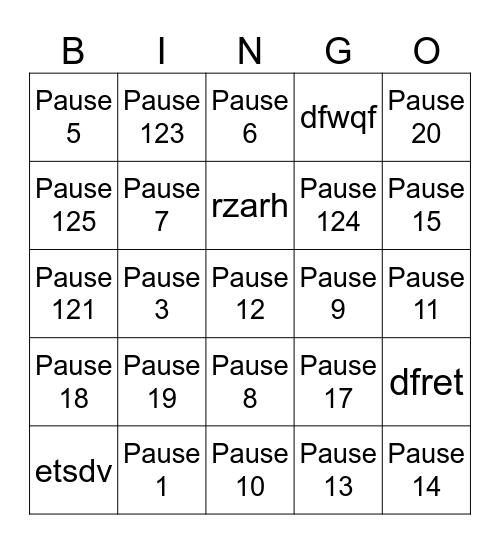 Sitzung Bingo Card