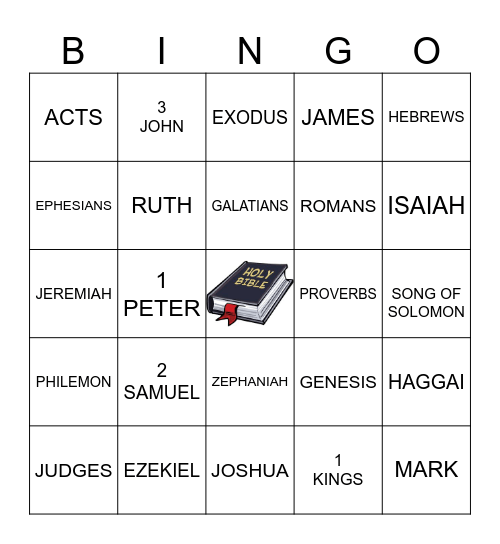 BOOKS OF THE BIBLE Bingo Card