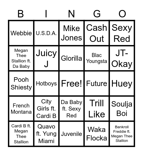 Ratchet Bingo Card