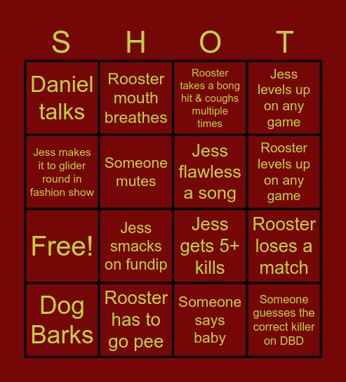 That’s Fried Bingo Card