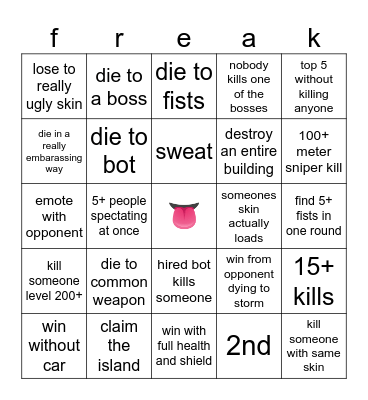 fortnite bingo (chapter 5 season 3) Bingo Card