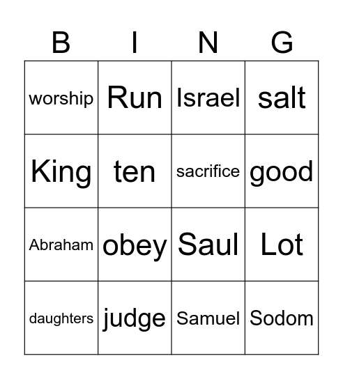 King Saul Bingo Card