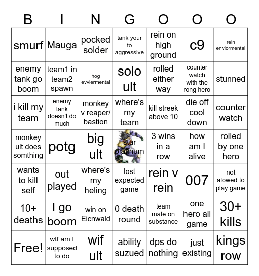 tank experionce Bingo Card