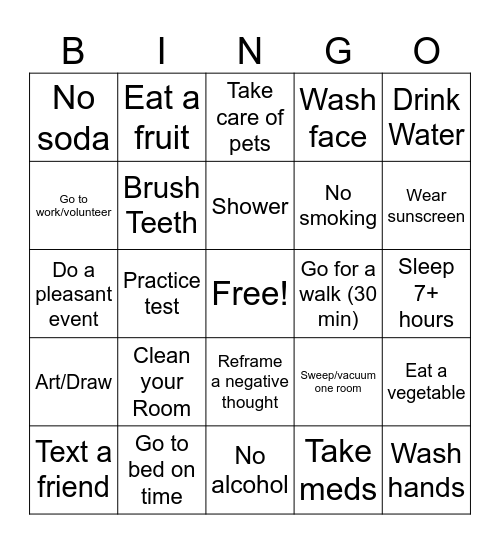 B-Havi'ors Bingo Card