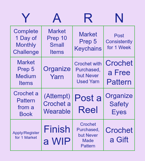 Crochet Bingo Card