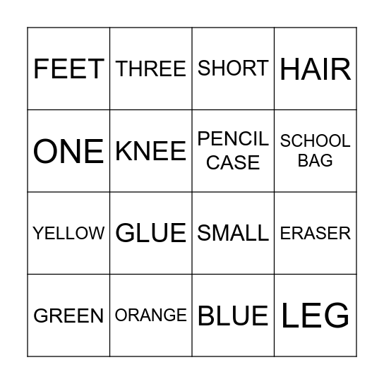 Bingo! Bingo Card