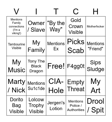LOLCOW CLOWN BINGO Card