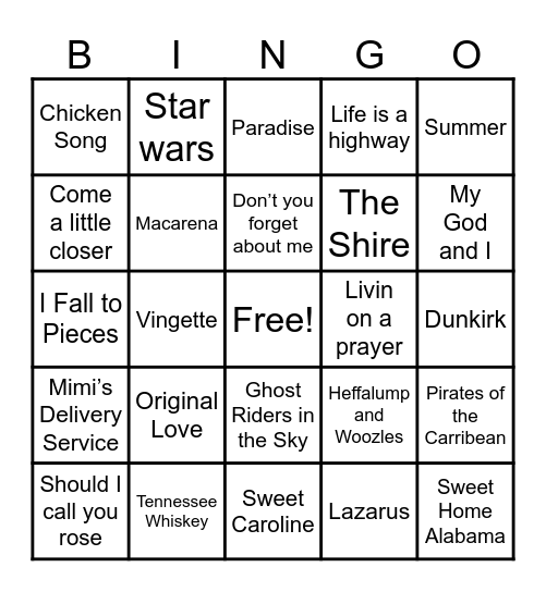 Nae Nae’s Grad Bingo Card