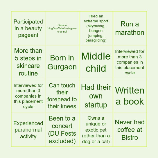 Bin-GO KNOW YOUR MATES! Bingo Card