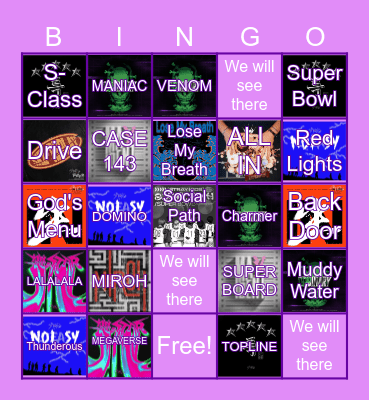 Stray Kids concert London Bingo Card