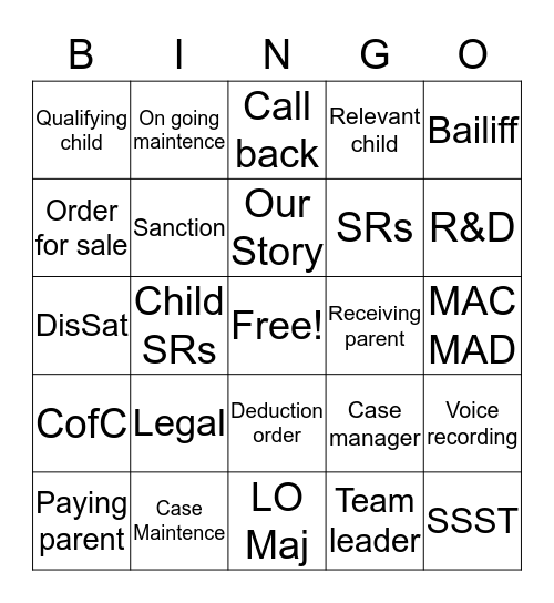 Legal Bingo Card