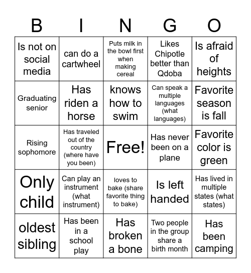 Online Terp Young Scholars 2024 Bingo Card