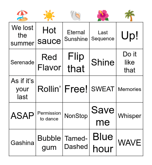 Summer bingo Card