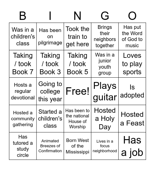 Connect with some one who... Bingo Card