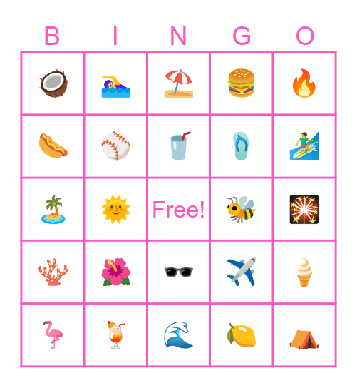 Flamingo Bingo Card