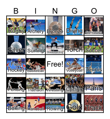 Summer Olympics 2024 Bingo Card