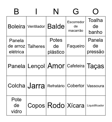 Chá da Mariana e do Matheus Bingo Card