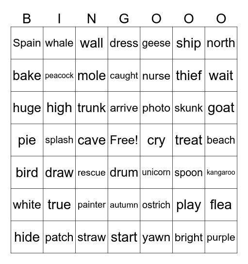 Review Bingo Card