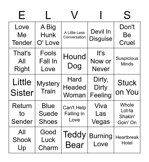 THE KING Bingo Card