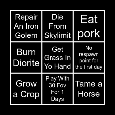 Minecraft Bingo Card