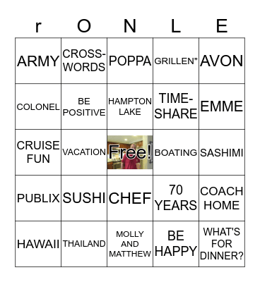 RON'S CELEBRATION - 70 YRS. Bingo Card
