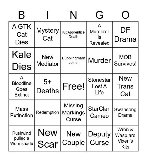 Galaxy Bingo Card