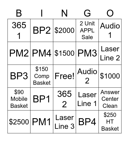 BBB Bingo Card