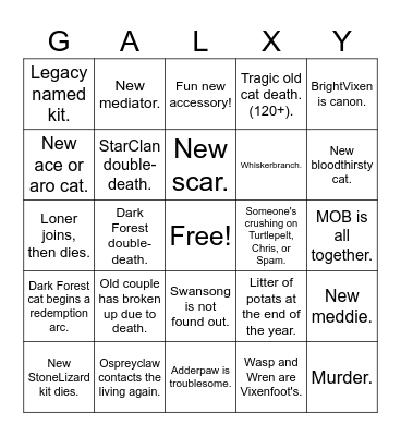 GalaxyClan BINGO! Bingo Card