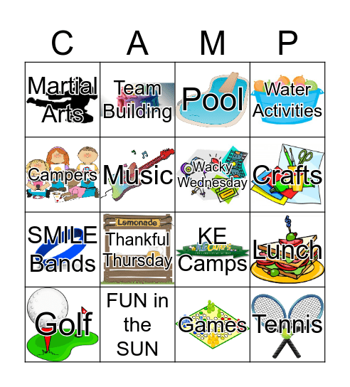 Camp Holly Hills Bingo Card