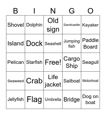Boat Bingo Card