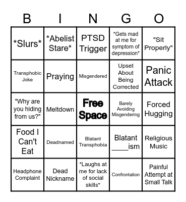 Family Bingo Card