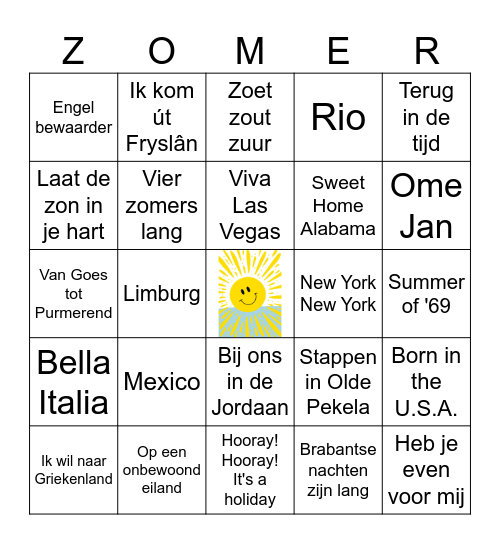 Bingo by Jolanda zomer Bingo Card