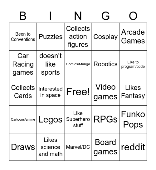 Ultimate Nerd Bingo Card