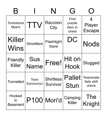 Survivor Bingo Card