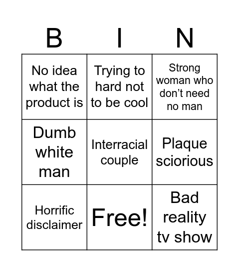 Ads Bingo Card