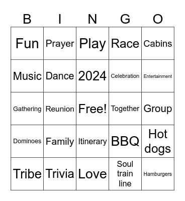 Thompson Tribe 2024 Bingo Card