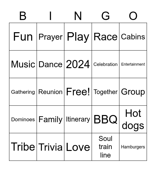 Thompson Tribe 2024 Bingo Card