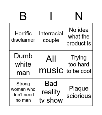 Ads Bingo Card