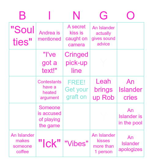 Casa Amor Party 2024 Bingo Card