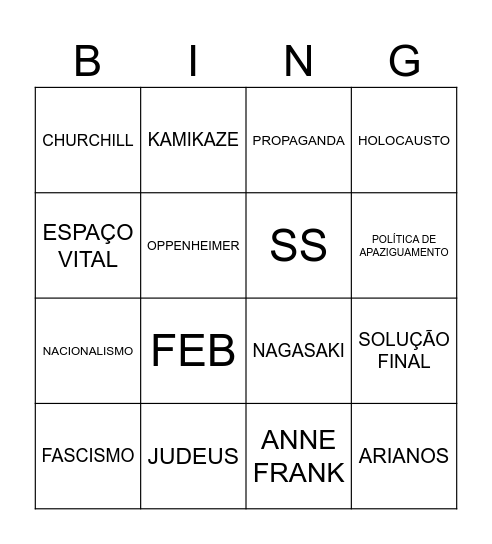 BINGO Card