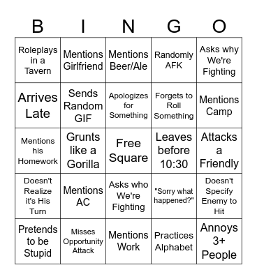 Agnar Bingo Card