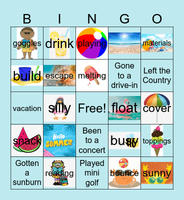 Summer Images Bingo Card